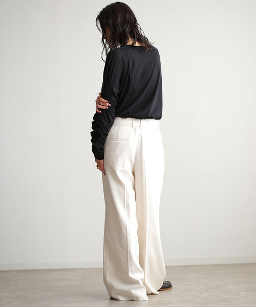 新品 L'essage tシャツ ギャザースリーブプルオーバー ブラウン 茶 journal standard L'essage（ジャーナルスタンダードレサージュ
