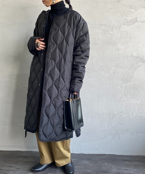 「TAION」 ダウンコート M セージグリーン レディース_画像2