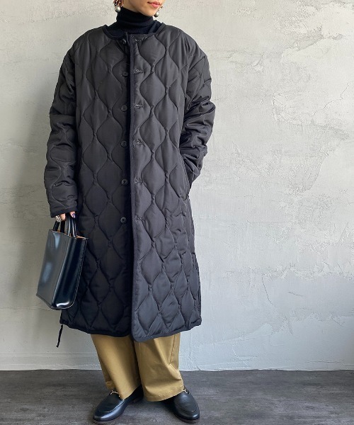 「TAION」 ダウンコート M セージグリーン レディース_画像3