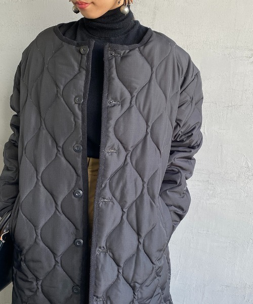 「TAION」 ダウンコート M セージグリーン レディース_画像4