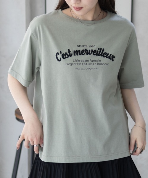 tシャツ T-GRAPHICS ロゴ刺繍Tシャツ レディース : ZOZOTOWN