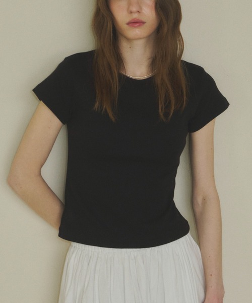 tシャツ back line rib t-shirt / バックラインリブTシャツ レディース