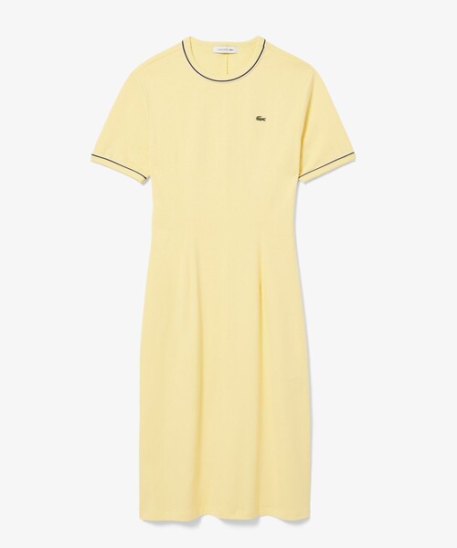【イエロー】配色ラインドリブTシャツドレス ワンピース LACOSTE（ラコステ） ワンピース 配色ラインドリブTシャツドレス