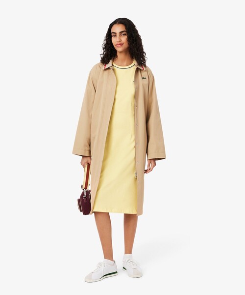 Lacoste★半袖 4ボタン留め ロゴ ミニ ワンピース ドレス★黄★ Lacoste☆半袖 4ボタン留め ロゴ ミニ ワンピース ドレス☆黄