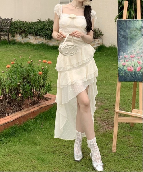 y2k fairy grunge シフォン　バタフライ　リボン　レースワンピース 楽天市場】レディース フリル レース ワンピース ミニ シフォン