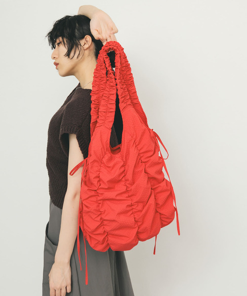 【残りわずか】 KBF ショルダーバッグ バッグ チェックリボンギャザーBAG バッグ