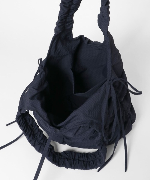 KBF ショルダーバッグ バッグ チェックリボンギャザーBAG