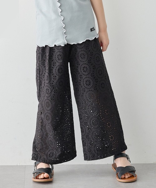 Piet ワイドパンツ パンツ 「綿100%」総レース ワイドパンツ キッズ