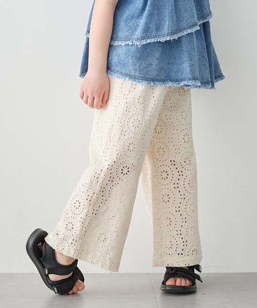 レオさま❣️ 専用子供着物リメイク 変形ワイドパンツ Piet パンツ 「綿100%」総レース ワイドパンツ キッズ 子供服