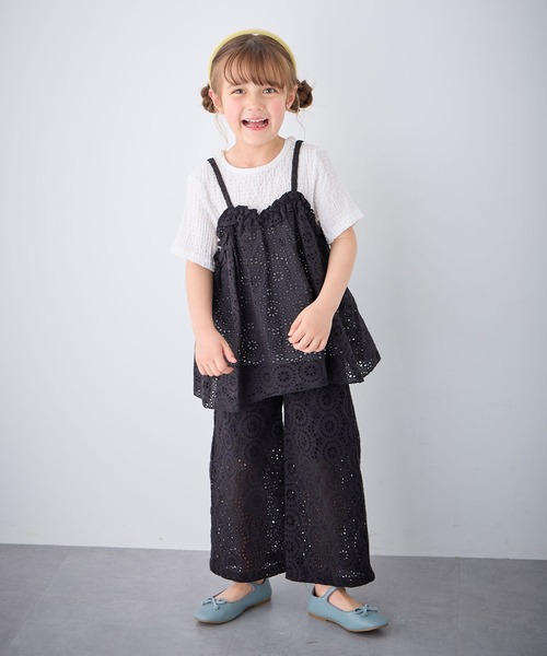 Piet ワイドパンツ パンツ 「綿100%」総レース ワイドパンツ キッズ
