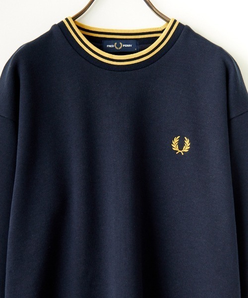 「FRED PERRY」 スウェットカットソー M ネイビー レディース FRED PERRY 「FRED PERRY」 スウェットカットソー M ネイビー