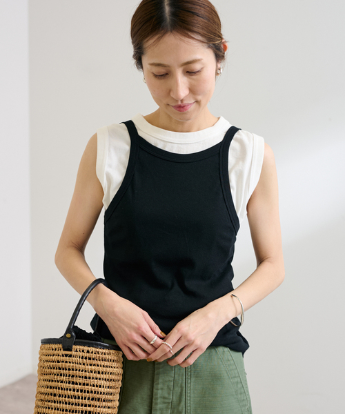 キャミソール ONIT COTTON RIB AMERICAN/S キャミソール COTTON RIB AMERICAN/S CAMISOLE（コットンフライスアメスリ
