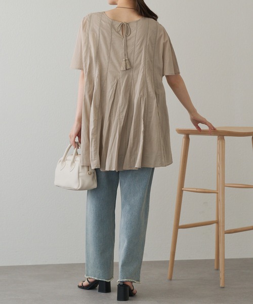 pual ce cin ブラウス シャツ インドボイルハシゴレースチュニック