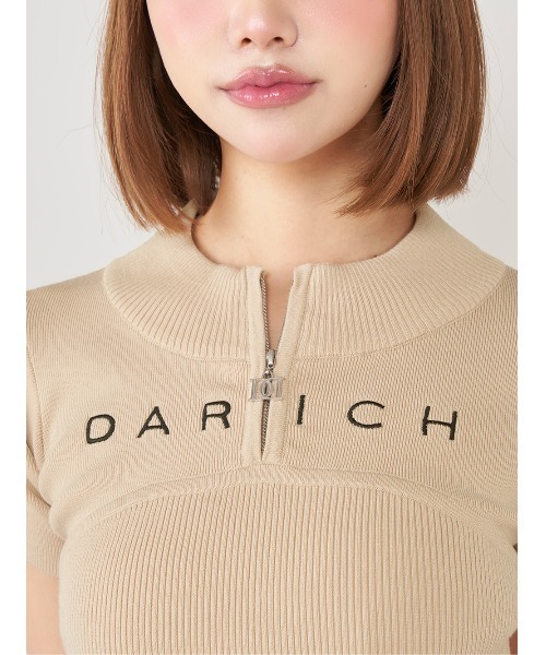 Darich ワンピース ハーフジップリブニットミニワンピース