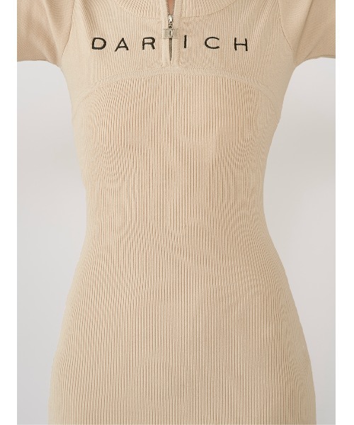 Darich ワンピース ハーフジップリブニットミニワンピース