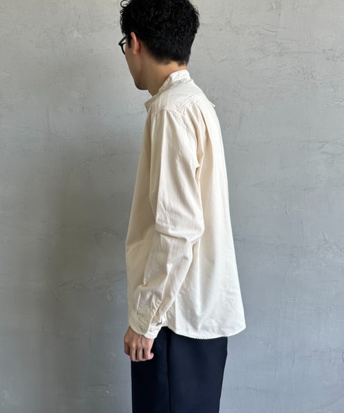 ダントン　ブラウス Danton 「DANTON」 ワンポイント長袖ブラウス - ベージュ