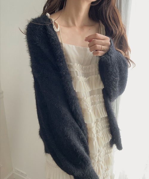 「LAUIR」 ニットカーディガン FREE アイボリー レディース_画像2