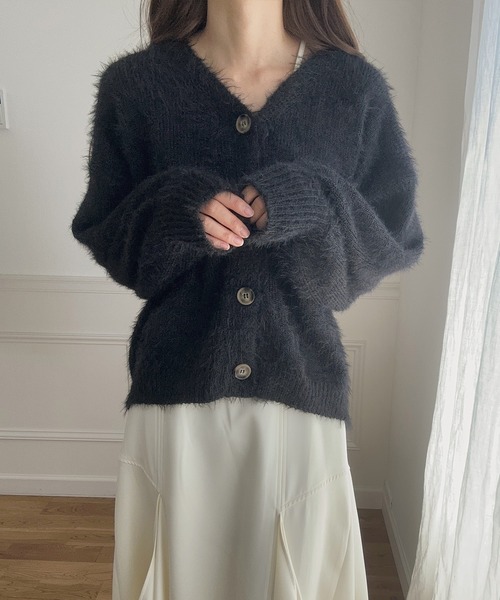 「LAUIR」 ニットカーディガン FREE アイボリー レディース_画像5