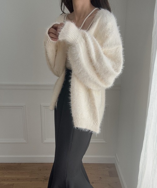 「LAUIR」 ニットカーディガン FREE アイボリー レディース_画像7