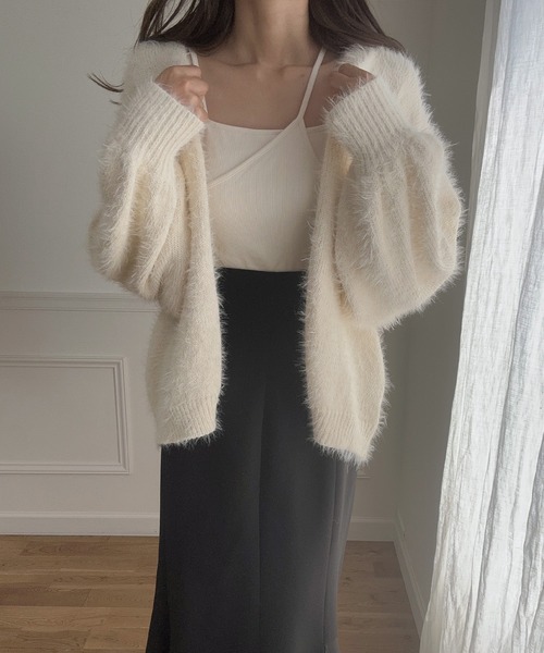 「LAUIR」 ニットカーディガン FREE アイボリー レディース_画像8