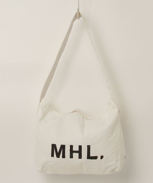 MHL キャンバス メッセンジャーバッグ ホワイトとブラック MHL. 「MHL.」 ショルダーバッグ - ホワイト メンズ : ZOZOTOWN