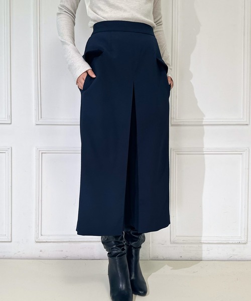 タグ付き　アピースオブライブラリー リネンシャンブレーキュロットパンツ AVIE（アビィ） チノパン キルティングジャガードキュロットパンツ