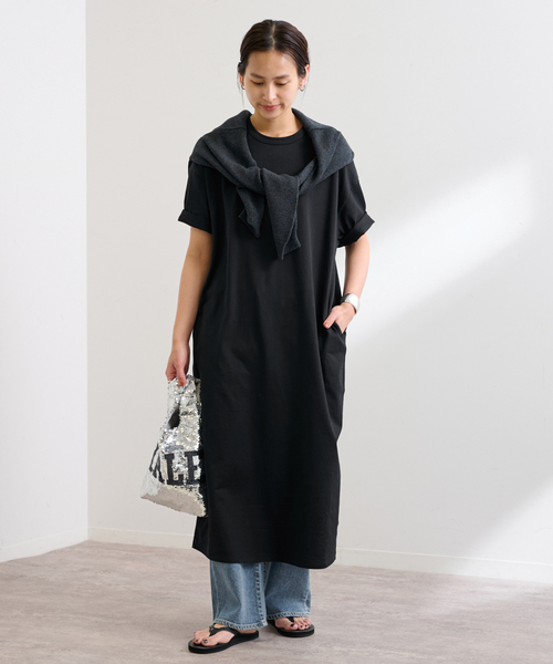 FRAMeWORK 「FRAMeWORK」 Tシャツワンピース 36 ブラック