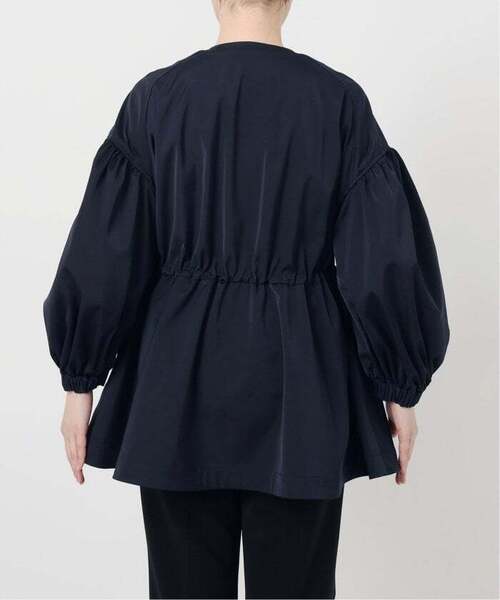 VERMEIL par iena ノーカラーギャザーZIPブルゾン VERMEIL par iena コート アウター 「追加」ノーカラーギャザー