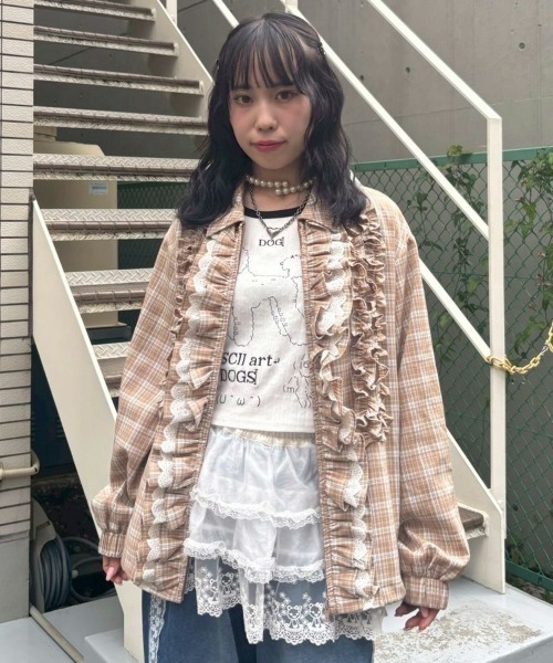 Candy Stripper フリル ブルゾン ジャケット アイボリー セール中 Candy Stripper（キャンディーストリッパー） ブルゾン アウター FRILL