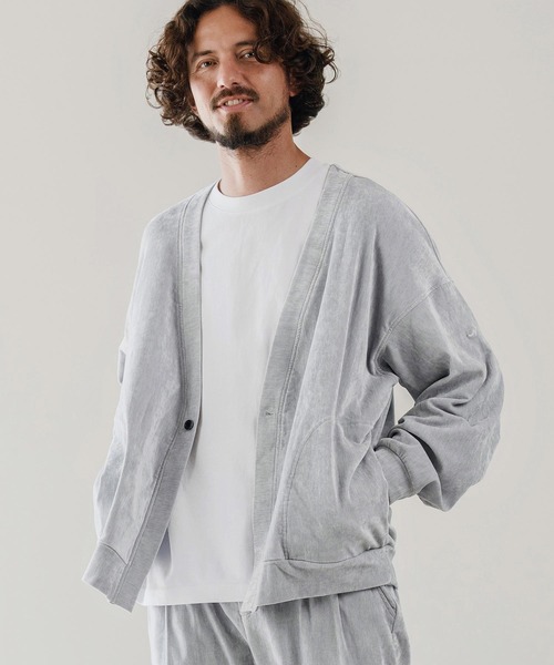 カーディガン mcg3671-タックカーデ-ビンテージベロア メンズ