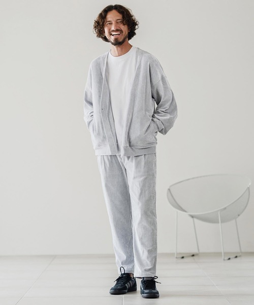 カーディガン mcg3671-タックカーデ-ビンテージベロア メンズ