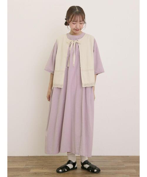 ワンピース　m. sama Samansa Mos2 ワンピース 「S/Mサイズ」かぎ針編み風ビスチェ