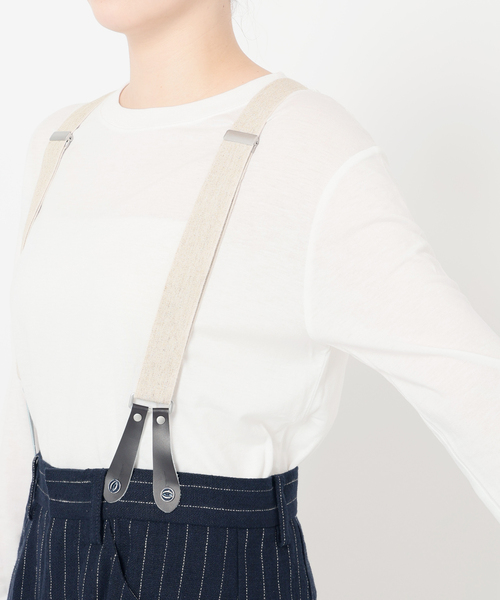 IENA スラックス パンツ リネンコンサスペンダーワーカーズ
