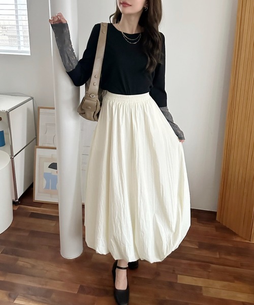 T. japan lib l/s tops  リブトップス　White スカラップリボン衿リブトップス ｜ LIZ LISA（リズリサ）公式通販