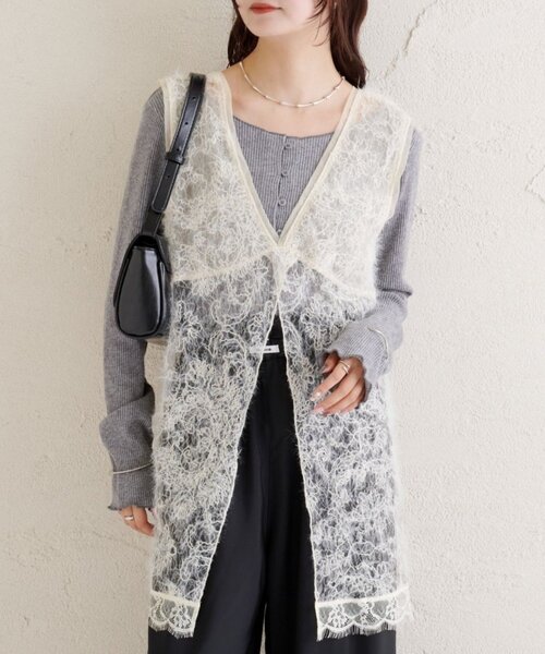 mystic 【新色追加！ロングシーズンアイテム】シャギーレースタンクチュニック mystic（ミスティック） タンクトップ ノースリーブ 「ロングシーズン