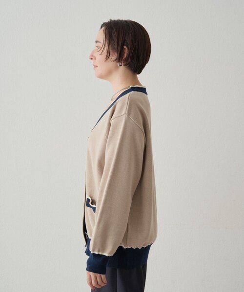 Loungedress ニット セーター 配色ラインニットカーデ