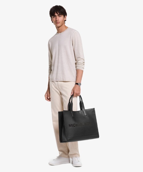 【新品・未使用】MICHAEL KORS ブラック 革トートバッグ MICHAEL KORS（マイケルコース） トートバッグ FREE ブラック メンズ