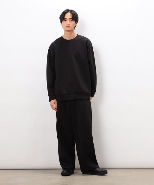 V12 ヴィトゥエルブ ダンボールニット　サイドロゴ　イージーパンツ　メンズ　黒 V12 ヴィトゥエルブ ダンボールニット サイドロゴ イージーパンツ