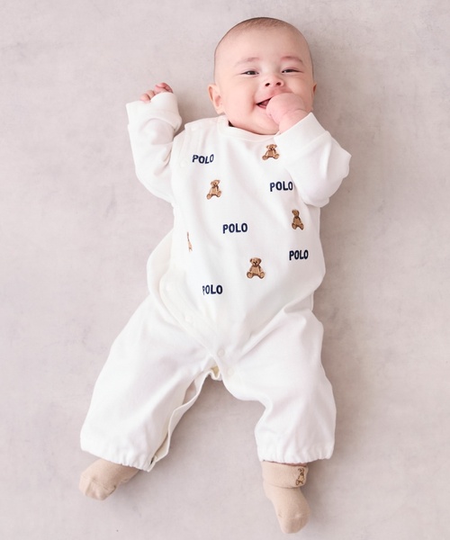 ベビー服 ロンパース 「POLO BCS」モチーフ刺繍長袖2WAYオール | petit main | 01