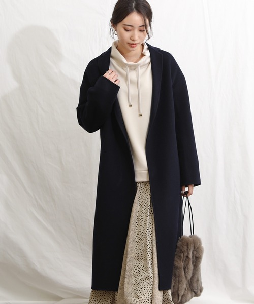 「Gready Brilliant」 「AuieF」コート 38 ダークネイビー レディース_画像4