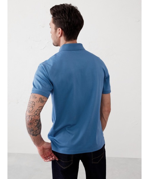 「BANANA REPUBLIC FACTORY STORE」 半袖ポロシャツ S インディゴブルー メンズ_画像6