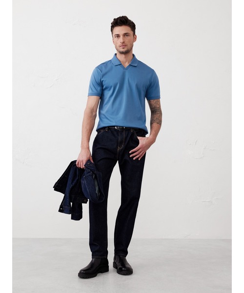 「BANANA REPUBLIC FACTORY STORE」 半袖ポロシャツ S インディゴブルー メンズ_画像7