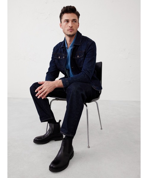 「BANANA REPUBLIC FACTORY STORE」 半袖ポロシャツ S インディゴブルー メンズ_画像8