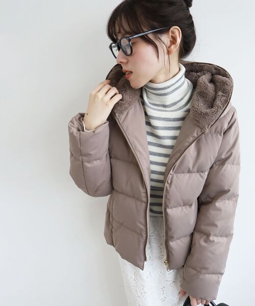 【未使用タグ付き】ルクールブラン ファーフードショートダウン ファーフードショートダウン/le.coeur blanc(ルクールブラン