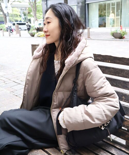 【未使用級】 le.coeur blanc ファーフードショートダウン 40 ファーフードショートダウン/le.coeur blanc(ルクールブラン