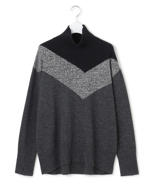 ソフトカシミヤミックス インターシャ ハイネックニット ICB（アイシービー） ニット セーター ソフトカシミヤミックス