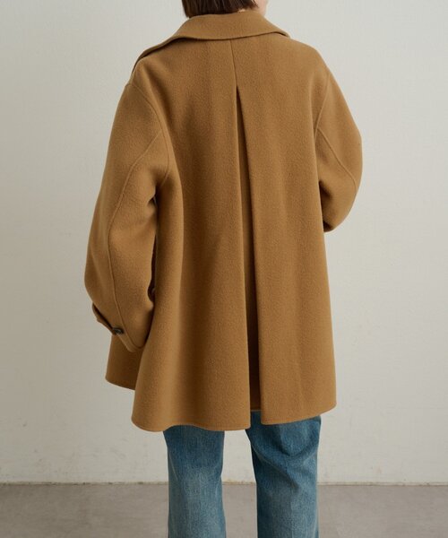 COS ダブルフェイスウールピーコート ベージュ ウール ピーコート コス