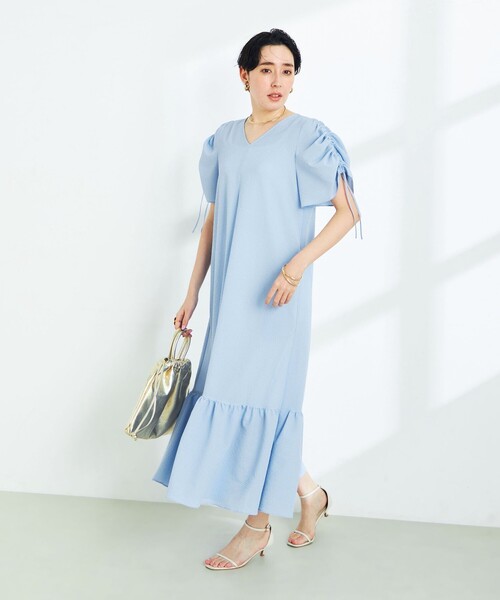 「NOLLEY'S Sophi」 半袖ワンピース 36 サックスブルー レディース_画像3