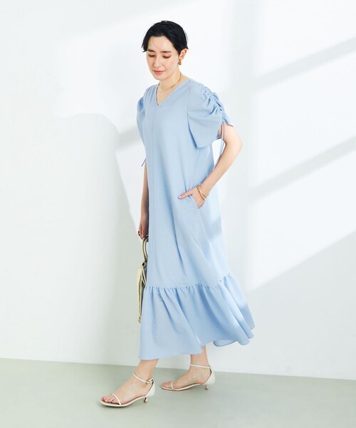 「NOLLEY'S Sophi」 半袖ワンピース 36 サックスブルー レディース_画像4