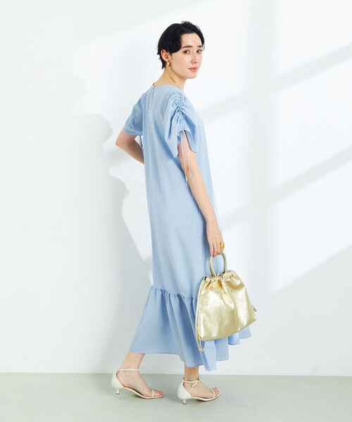 「NOLLEY'S Sophi」 半袖ワンピース 36 サックスブルー レディース_画像5